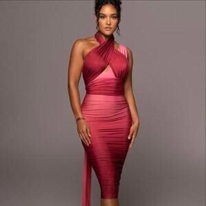 #137 MSRP $93 NWT JLUXLABEL EDGE OF ROMANCE PINK OMBRE MULTI-WAY ♡SIZE L♡